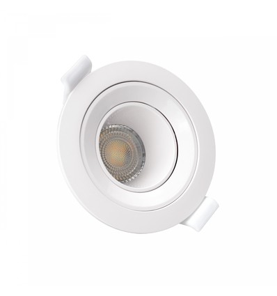 GU10 infälld spotlight - Utan ljuskälla och sockel, Hål: 7,5 cm, vit, rund, låg bländning