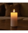 LED Blockljus 10 cm hög, flameffekt, vit - Ø5 cm, 10 cm hög, fungerar med fjärrkontroll, äkta stearin