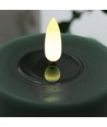 LED blockljus 10cm, smält-look, flammeffekt - Ø7,5cm, grön