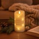LED blockljus med ljuskedja, 15cm, flammeffekt - Ø7,5cm