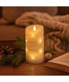 LED blockljus med ljuskedja, 15cm, flammeffekt - Ø7,5cm