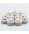 12-pack LED Värmeljus med fin flameffekt - Levereras komplett med batterier, redo att användas