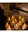 12-pack LED Värmeljus med fin flameffekt - Levereras komplett med batterier, redo att användas