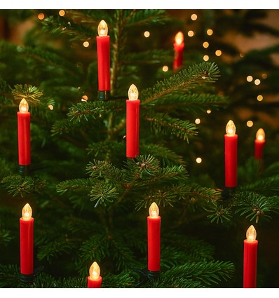 10-pack LED-julbelysning inkl. fjärrkontroll - Batteri, timerfunktion, trådlös, hållare för julgran