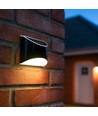 2x MIVO Solcell vägglampa LED - Svart, Snygg vägg-effekt, utomhus