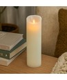 LED XL Blockljus 30cm hög, flameffekt, vit - Ø10cm, 30cm hög, fungerar med fjärrkontroll, timer, äkta stearin