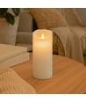 LED XL Blockljus 22,5 cm hög, flameffekt, vit - Ø10 cm, 22,5 cm hög, fungerar med fjärrkontroll, timer, äkta stearin