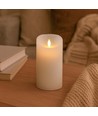 LED XL Blockljus 17,5 cm högt, flameffekt, vit - Ø10 cm, 17,5 cm högt, fungerar med fjärrkontroll, äkta stearin
