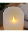 LED XL Blockljus 22,5 cm hög, flameffekt, vit - Ø10 cm, 22,5 cm hög, fungerar med fjärrkontroll, timer, äkta stearin