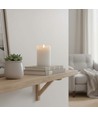 LED Blockljus 12,5 cm hög, flameffekt, vit - Ø7,5 cm, 12,5 cm hög, fungerar med fjärrkontroll, timer, äkta stearin