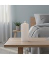 LED Blockljus 17,5 cm hög, smält-look, flameffekt - Ø7,5 cm, 17,5 cm hög, fungerar m. fjärrkontroll, timer, äkta stearin