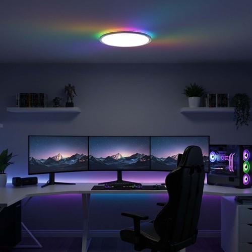 39W CCT taklampa med RGBIC backlight - Ø30cm, Tuya, inkl. fjärrkontroll