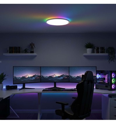 39W CCT taklampa med RGBIC backlight - Ø30cm, Tuya, inkl. fjärrkontroll