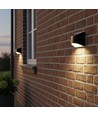 2x MIVO Solcell vägglampa LED - Svart, Snygg vägg-effekt, utomhus
