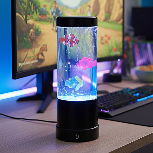 Fisklampa RGB 23 cm hög - Ø9 cm, perfekt för barn och lekfulla själar