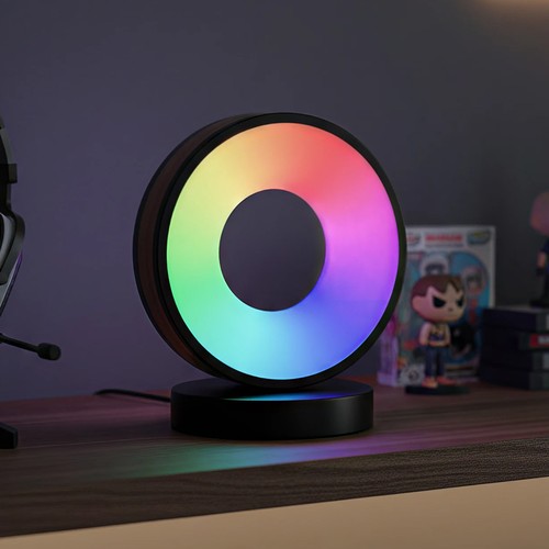 Cirkel RGBIC lampa - 18x15cm, Bluetooth, 5V USB