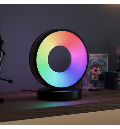 Cirkel RGBIC lampa - 18x15cm, Bluetooth, 5V USB