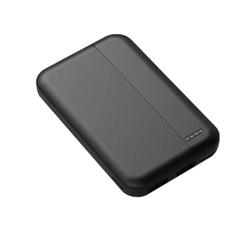 Powerbank - 5000mAh, svart, komplett med kabel