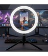 10W LED-RINGLJUS - 10 tum, med bordsstativ, 3200K-5500K