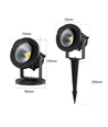 6W LED trädgårdslampa - Svart, med spjut, IP65, 12-24V