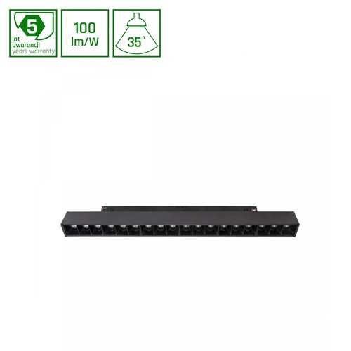 12W LED armatur - 100lm/W, 1150lm, svart, 20,4cm