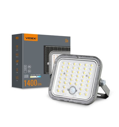 LED solcellprojektör - med rörelsesensor, 5000K