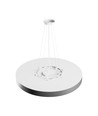 Nymphea Optima taklampa 65W - CCT, 230V, 120°, IP20, Ø600x50mm, vit, svart, rund