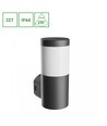 245 Stella Column Vägg 6W GU10 - CCT 230V 270° IP44 IK08 100x120x Svart rund fasadlampa