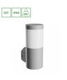 Stella vägglampa 6W GU10 - pelare, CCT, 230V, 270°, IP44, IK08, 100x120x245mm, grå, rund, fasadarmatur