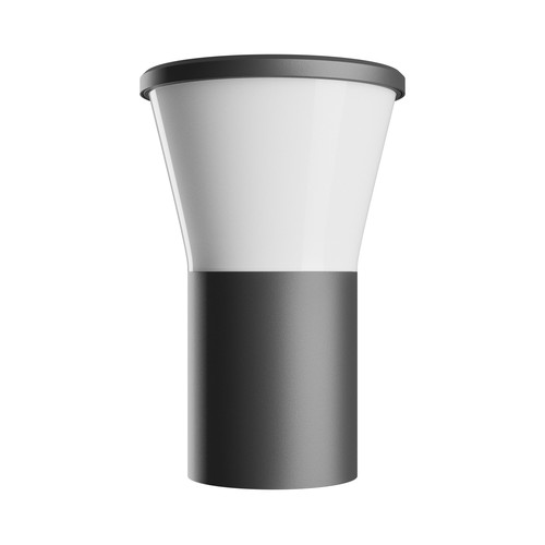 Stella vägglampa 6W GU10 - rund, CCT, 230V, 270°, IP44, IK08, 155x160x230mm, svart, rund fasadarmatur