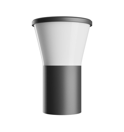 Stella vägglampa 6W GU10 - rund, CCT, 230V, 270°, IP44, IK08, 155x160x230mm, svart, rund fasadarmatur