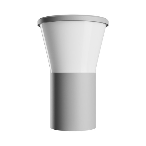 Stella vägglampa 6W GU10 - rund, CCT, 230V, 270°, IP44, IK08, 155x160x230mm, grå, fasadarmatur