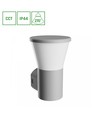Stella vägglampa 6W GU10 - rund, CCT, 230V, 270°, IP44, IK08, 155x160x230mm, grå, fasadarmatur