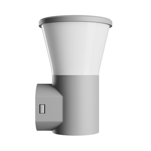 Stella vägglampa 6W GU10 - rund, CCT, 230V, 270°, IP44, IK08, 155x160x230mm, grå, fasadarmatur