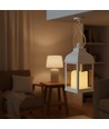 LED lykta - Vit, fyrkantig, batteri, IP54 inomhus/utomhus