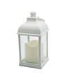 LED lykta - Vit, fyrkantig, batteri, IP54 inomhus/utomhus