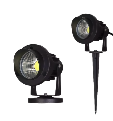 6W LED trädgårdslampa - Svart, med spjut, IP65, 12-24V