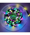 5 m RGBIC LED ljusslinga - 50 LED, grön kabel, fjärrkontroll + bluetooth, 5V USB