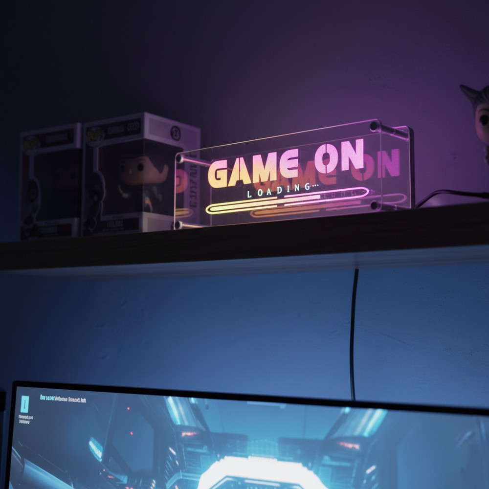 Game On neonskylt, LED-ljus - RGBIC, Bluetooth