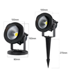 V-Tac 12W LED trädgårdarmatur - Svart, med spjut, IP65, 230V