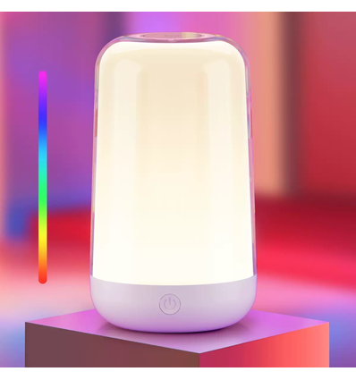 Uppladdningsbar RGB+CCT LED bord-/nattlampa - Vit, touch dimbar, IP20 inomhus