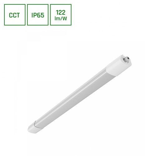 Limea Select LED-armatur 600mm 18W - 3CCT, 230V, 120°, IP65, 36×46×600mm, vit, industriell LED-belysning från Spectrum