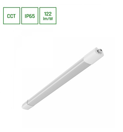 Limea Select LED-armatur 600mm 18W - 3CCT, 230V, 120°, IP65, 36×46×600mm, vit, industriell LED-belysning från Spectrum