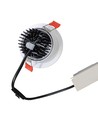 3W Ø8,5cm infälld spotlight dimbar - 12V/24V, hål: Ø7,5 cm, mått: Ø8,5 cm, vit kant