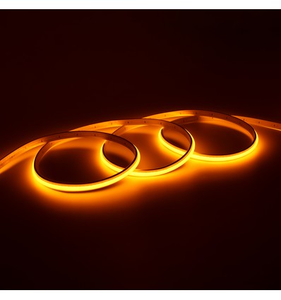 5m 9W/m Gul Dot-free COB-LED strip - IP20, 240 LED per meter, 24V, COB LED