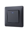 1-kanals strömbrytare med indikatorlampa - 86x86mm, IP20, svart