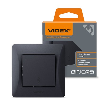 Strömbrytare - 1-polig genomgång, svart