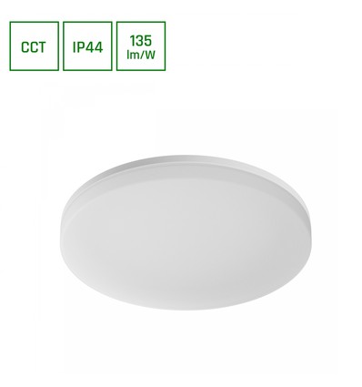 Ø330x53 mm Nymphea Fusion taklampa 20W/30W/40W LED - CCT, 230V, 120°, IP44, vit