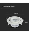GU10 / MR16 Downlight - Utan ljuskälla och sockel, rund, ställbar, vit, Hål: Ø9,3 cm