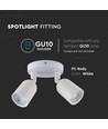Vt-897 vägglampa - 2xGU10, vit